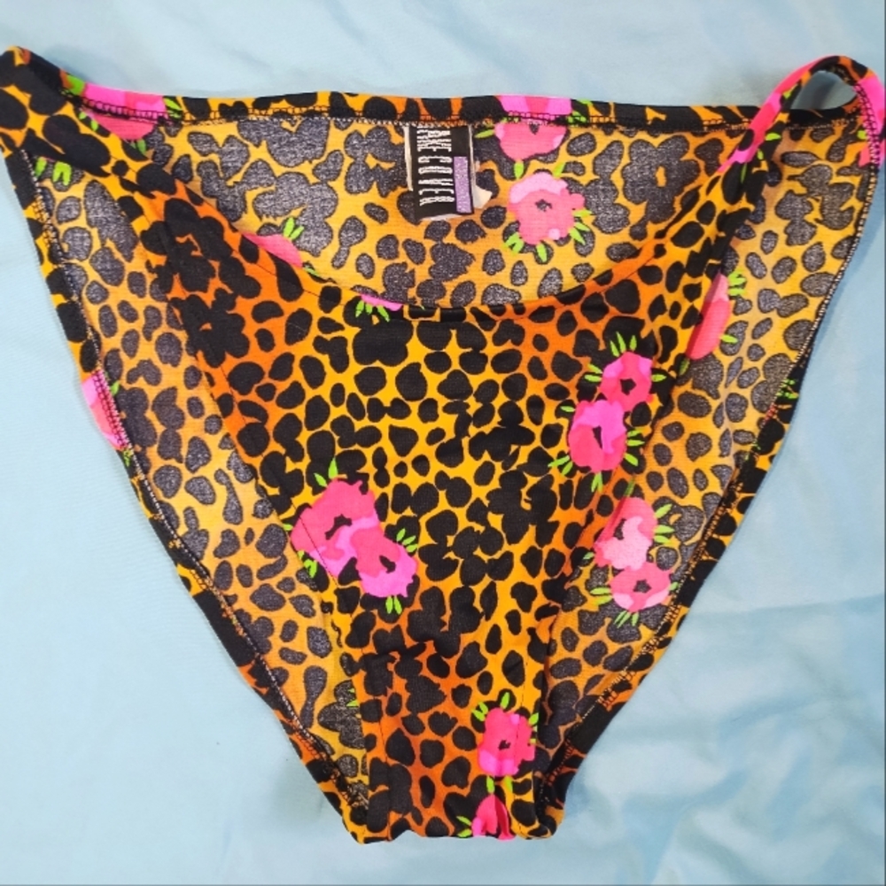 Vintage cheetah and floral swimsuit bottoms